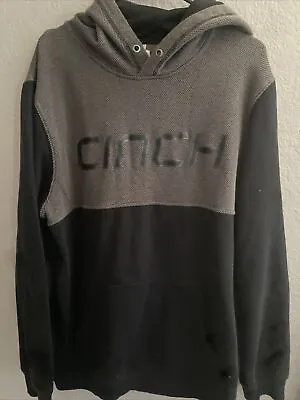 Cinch Hoodie Sweatshirt Size Large Gray On Black Western Workwear • $20