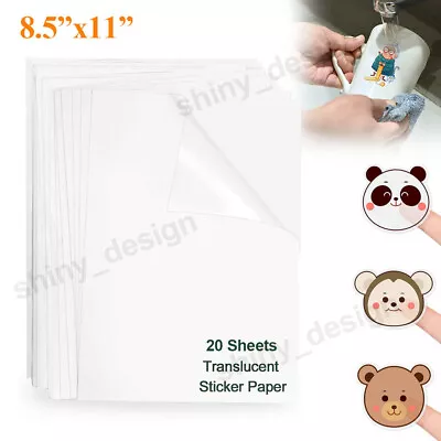 20 Sheets A4 Inkjet Printable Vinyl Sticker Paper Adhesive Decal Waterproof • $12.71