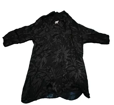 Topman Mens S Black See-thru Leaf Pattern Lace Black S/S Shirt See Description • £10