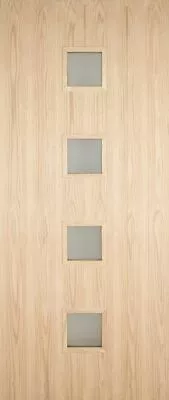 Oak Naples External 4 Light Door Toughened Double Glazed Obscure Low E Glazed • £279.95