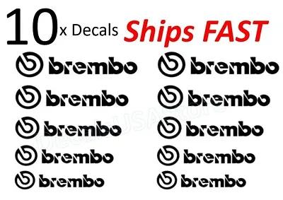 10 X Brembo Caliper Decal Black Sticker - Heat Resistant - Free Shipping • $17.95