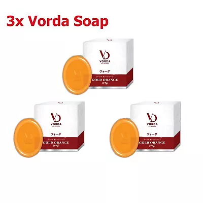 3 X 55g Vorda Skincare Whitening Brighten Gold Orange Soap Facial Cleansing • $69.99