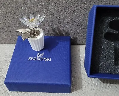 $87.98 • Buy Swarovski Crystal Ornaments  / Perlamutr Colour Flower On Ceramic Pot.