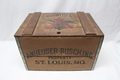 Vintage Wood Budweiser Centennial Beer Crate 1876-1976 Hinged Lid & Certificate • $45