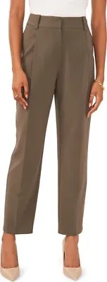 Vince Camuto Women's Light Olive Pleated Front Straight Leg Dress Pants Size 8 • $29.20