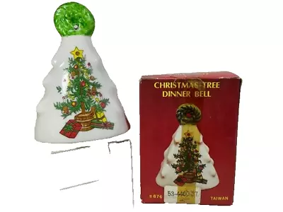 Christmas Tree Dinner Bell 876 Porcelain Rings  NOS Box Vintage • $6.75