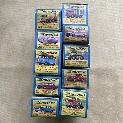 Lot Of 10 Vintage Matchbox Superfast Lesney Products Cars In Original Boxes • $232.50