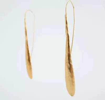 NEW Zara Gold Tear Drop Statement XXL Long Stud Hook Earrings • £6.99