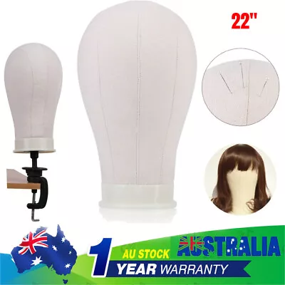 22  Canvas Mannequin Cork Head Block Hat Wig Stand Making Bottom Model Clamp AU • $21.83