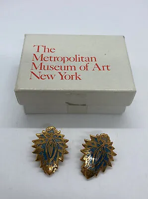 Vintage MMA Metropolitan Museum Of Art Gold Tone Clip On Earrings • $31.20