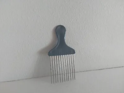 Vintage Afro Pick Hair Comb Grey Stainless Steel Sturdy 5 1/2  • $24.99
