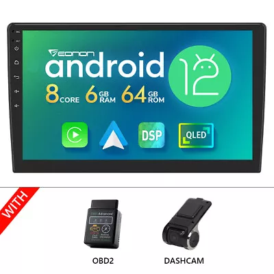 DVR+OBD+Eonon UA12S Plus Double 2 Din 10.1  Android 12 6+64 Car GPS Radio Stereo • $338.65