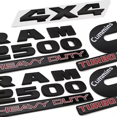 5PCS Matte Black Emblems Badges For RAM 2500 HEAVY DUTY 4X4 Cummins Turbo Diesel • $45.99