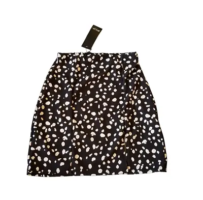 Nasty Gal NWT Mini Skirt Polka Dot Dalmatian Black White Size 6  Side Split • $10