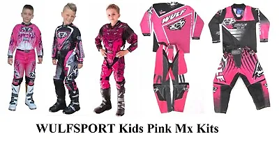 Wulfsport Pink Kids Kits Set Shirt & Pants Age 3-13 Motorbike Motocross MX Quad • $49.74