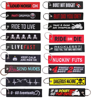 * Funny BIKER Motorcycle Motorbike KEYRING Key FOB Tag * Great GIFT * • £4.70