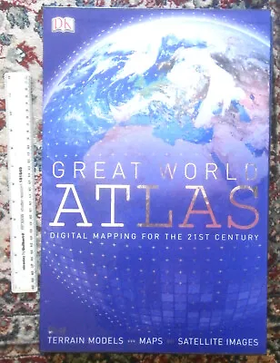 The Great World Atlas - Hardcover By DK 2006 - HUGE Coffee Table Book 12 X 18 • $44.20