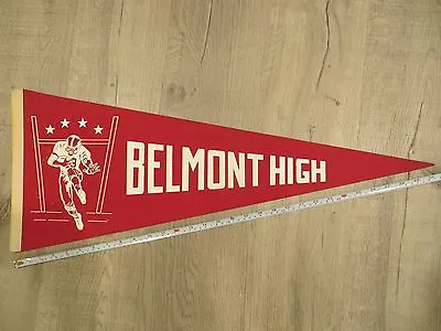 Belmont Massachusetts Mass MA High School Vintage Felt Pennant Flag Football • $14.99