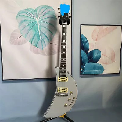 New Custom Moonsault Silver Electric Guitar Chrome Hardware Rosewood Fretboard • $288.80