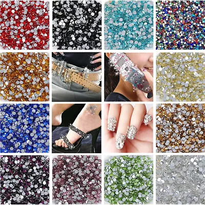 SS3-SS30 Glitter Crystal AB Nail Art Rhinestones Non Hot Fix FlatBack Stones • $3.84