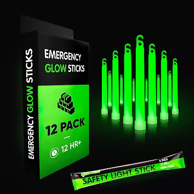 12 Ultra Bright Emergency Glow Sticks - Individually Wrapped Long Lasting Indus • $18.77