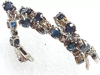 $1.04 • Buy WOW! 925 Sterling 10.5 Ct. Natural Sapphires & Natural Diamonds Womens Bracelet!
