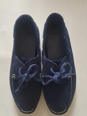 Office London Navy Blue Mesh/Suede Boat/Deck/Sailing Shoes Mens UK Size 6 EU 40 • £10