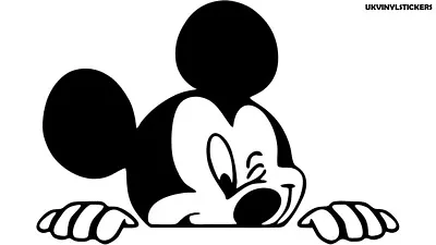 Winking Mickey Mouse Vinyl Sticker Laptop Wall Door Car Van 200mm X 125mm A • £2.95