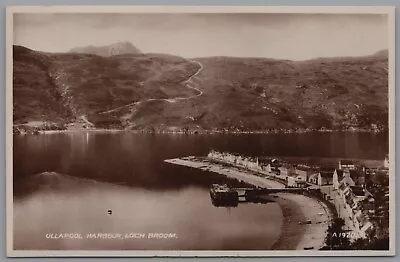 Ullapool Harbour Loch Broom Real Photo Ross & Cromarty Scotland Vintage Postcard • £6