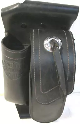 Harley Davidson Saddlebag Guard Bag Bottle Pocket Right Side Vtg Touring Leather • $37.59