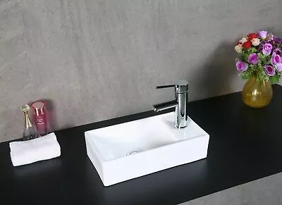 £39.99 • Buy Bathroom Basin Sink Hand Wash Counter Top Wall Mounted Hung Ceramic With Fixings