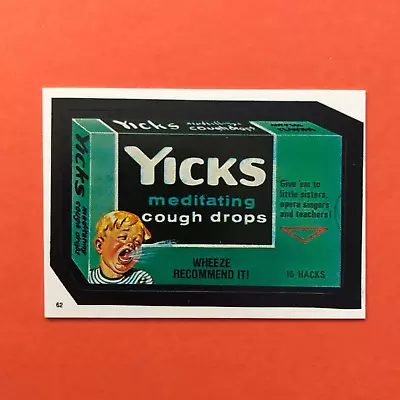 1986 Wacky Packages Yicks Cough Drops #62 Topps Album Sticker Vicks Satire • $2.49