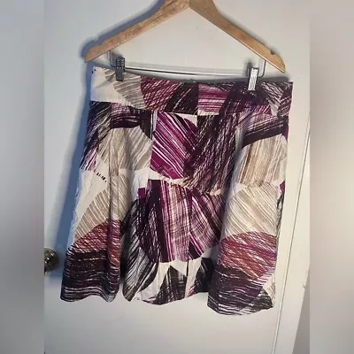 New York & Company Silk & Cotton Blend Flare Skirt Size 16 • $18