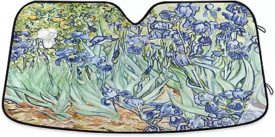 Car Windshield Sunshade Irises Vincent Van Gogh Pattern Blocks Sun Visor Protec • $31.12