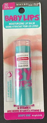 Maybelline Baby Lips Moisturizing Lip Balm #20 Grape Vine 0.15 Ounce Sealed • $10.79