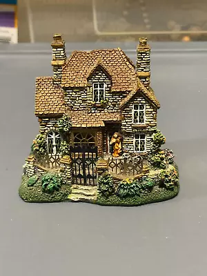 Miniature English Cottage Figurine Resin Brick & Fence 2 1/2 Inches High • $10.25
