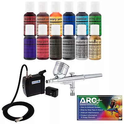 Cake Decorating Airbrushing System Kit With A Set Of 12 Chefmaster Food Color... • $124.43