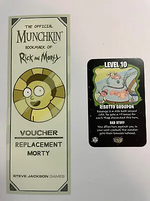 Munchkin Rick And Morty Promo Risotto Groupon Card & Official Bookmark • $8.99