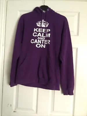 Men’s Ladies Hoodie Jumper. Keep Calm And Canter On Unisex. Horse Size X Small • £8