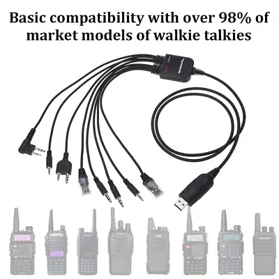 8 In 1 USB Programming Cable+Software CD For Motorola Kenwood HYT Radio • $13.71