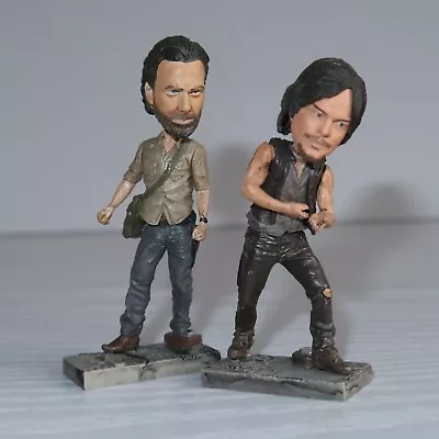 The Walking Dead Mini Big Heads Figures Rick Grimes Daryl Dixon McFarlane 6 Cm • £7.99