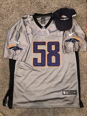 Denver Broncos Von Miller #58 NFL On Field Size 52 L-XL RARE Gray Jersey + HAT • $135