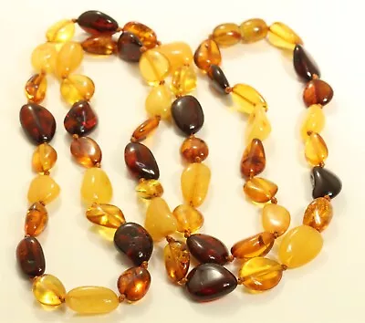 Vintage Handmade Multi Color Baltic Amber Bead Necklace 28  16.7g • $34.99