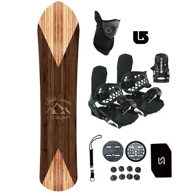 Symbolic Timber Powder Snowboard + Bindings L-XL Package Stomp+Leash+Mask+Burton • $269.99