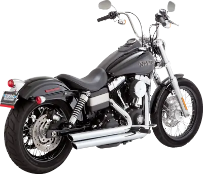 Vance & Hines Big Shot Staggered Chrome Exhaust System For 2006-2009 Harley Dyna • $749.99