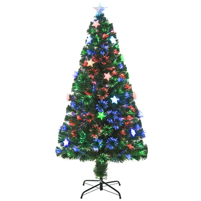 £59.99 • Buy HOMCOM 5FT Prelit Artificial Christmas Tree Fibre Optic LED Light Decoration