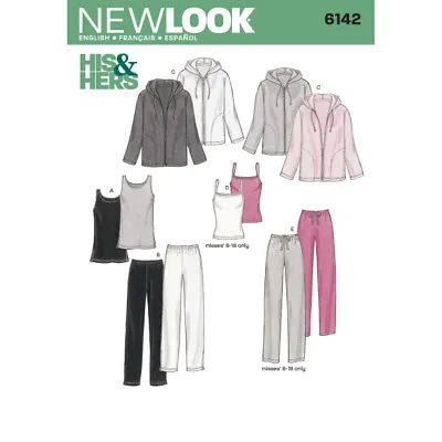 NEW LOOK Sewing Pattern 6142 Misses Ladies Women Mens' Jacket Top Pants Xs-xl • £9.47