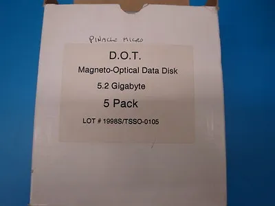 DOT Pinnacle Micro MO Media 5.2GB RW *NEW* Optical Disk 5 Pack Box - EDM-5200C  • $250