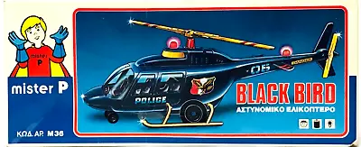 VINTAGE MISTER P No M36 BLACK BIRD POLICE HELICOPTER GREEK NEW IN BOX RARE • $100