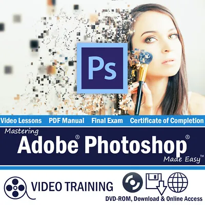$20 • Buy Learn Adobe PHOTOSHOP CS6 CS5 Video Training Tutorial DVD-ROM Course 10 Hours